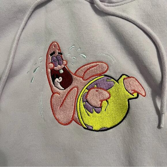 Divided H&M Light Purple Patrick Star Regular Fit Hoodie Sweatshirt Size M - Picture 5 of 11